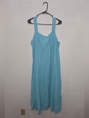SO Sky Blue Sleeveless Tiered Dress